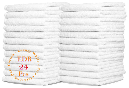 Pack of 6 Luxury White Face Cloth Towels 100% Egyptian Cotton Soft Flannel Wash Cloths Towel Towelsworld